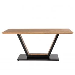 Ars manufacti Table Pensol - Acacia massif / Fer - Acacia / Noir -Meubles de salle à manger Soldes Magasin 1000222306 210420 14451300013 DETAILS P000000001000222306