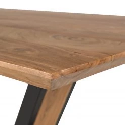 Ars manufacti Table Pensol - Acacia massif / Fer - Acacia / Noir -Meubles de salle à manger Soldes Magasin 1000222306 210420 14451500014 DETAILS P000000001000222306