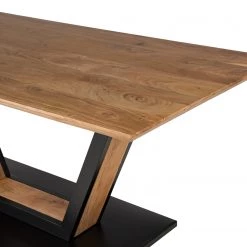 Ars manufacti Table Pensol - Acacia massif / Fer - Acacia / Noir -Meubles de salle à manger Soldes Magasin 1000222306 210420 14451700015 DETAILS P000000001000222306