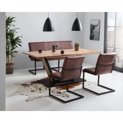 Ars manufacti Table Pensol - Acacia massif / Fer - Acacia / Noir -Meubles de salle à manger Soldes Magasin 1000222306 210503 09041300009 MOOD DETAILS P000000001000222306 mood