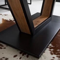 Ars manufacti Table Pensol - Acacia massif / Fer - Acacia / Noir -Meubles de salle à manger Soldes Magasin 1000222306 210503 09041300012 DETAILS P000000001000222306