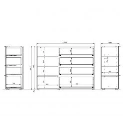 Germania Buffet Oakland I - Blanc / Imitation chêne de Navarre -Meubles de salle à manger Soldes Magasin 1000223286 200826 06243000080 SKETCH DETAILS P000000001000223286 sketch
