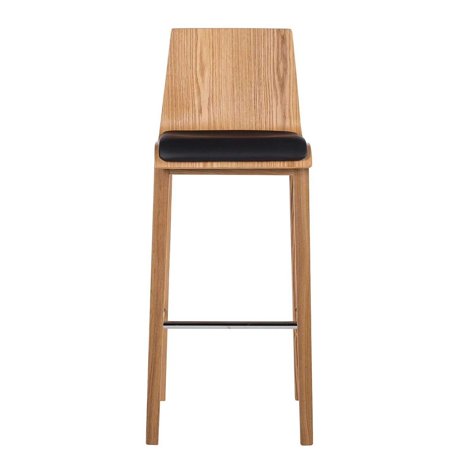 Ars Natura Chaises de bar Tunley (lot de 2) - Imitation cuir / Frêne massif - Beige 3 Ars Natura Chaises de bar Tunley (lot de 2) - Imitation cuir / Frêne massif - Beige – Image 3