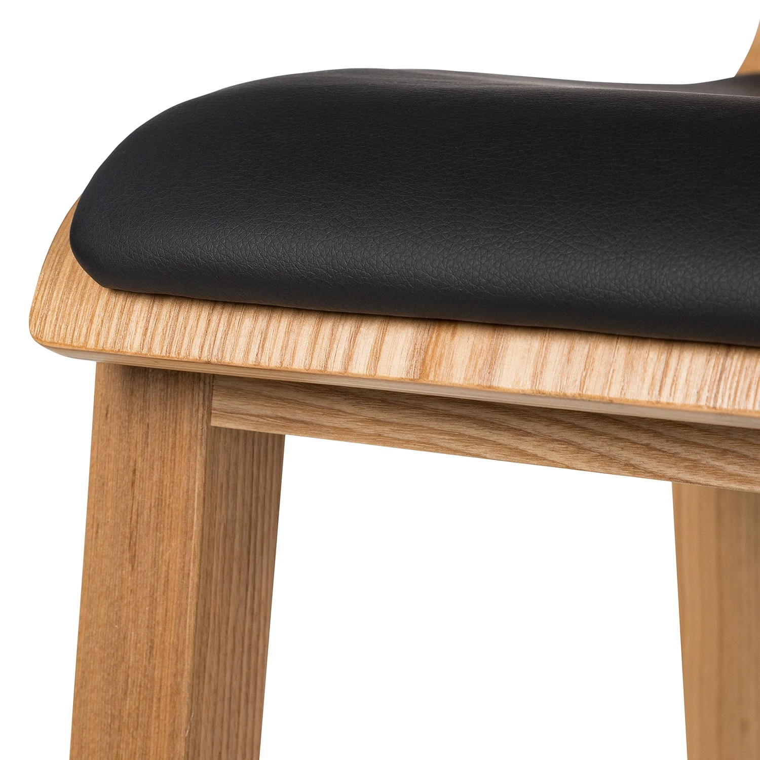 Ars Natura Chaises de bar Tunley (lot de 2) - Imitation cuir / Frêne massif - Beige 13 Ars Natura Chaises de bar Tunley (lot de 2) - Imitation cuir / Frêne massif - Beige – Image 13