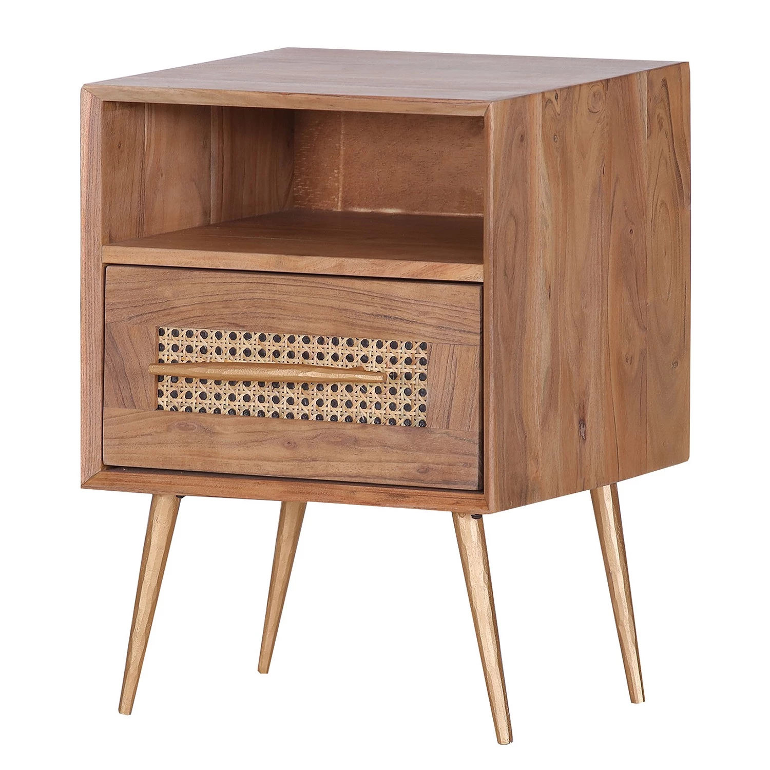 Ars manufacti Bout de canapé Bowdon - Cannage / Acacia massif / Acacia / Doré 1 Ars manufacti Bout de canapé Bowdon - Cannage / Acacia massif / Acacia / Doré