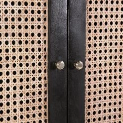 Red Living Armoire Mokena - Cannage / Manguier massif - Naturel / Manguier noir -Meubles de salle à manger Soldes Magasin 1000223461 200826 12345400006 DETAILS P000000001000223461