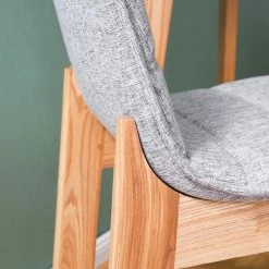 Mørteens Chaises de bar Burghead (lot de 2) - Tissu / Frêne massif - Gris / Frêne -Meubles de salle à manger Soldes Magasin 1000223468 210430 11442700017 DETAILS P000000001000223468