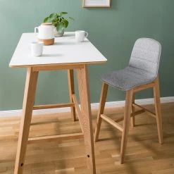 Mørteens Chaises de bar Burghead (lot de 2) - Tissu / Frêne massif - Gris / Frêne -Meubles de salle à manger Soldes Magasin 1000223468 210430 11442700018 DETAILS P000000001000223468