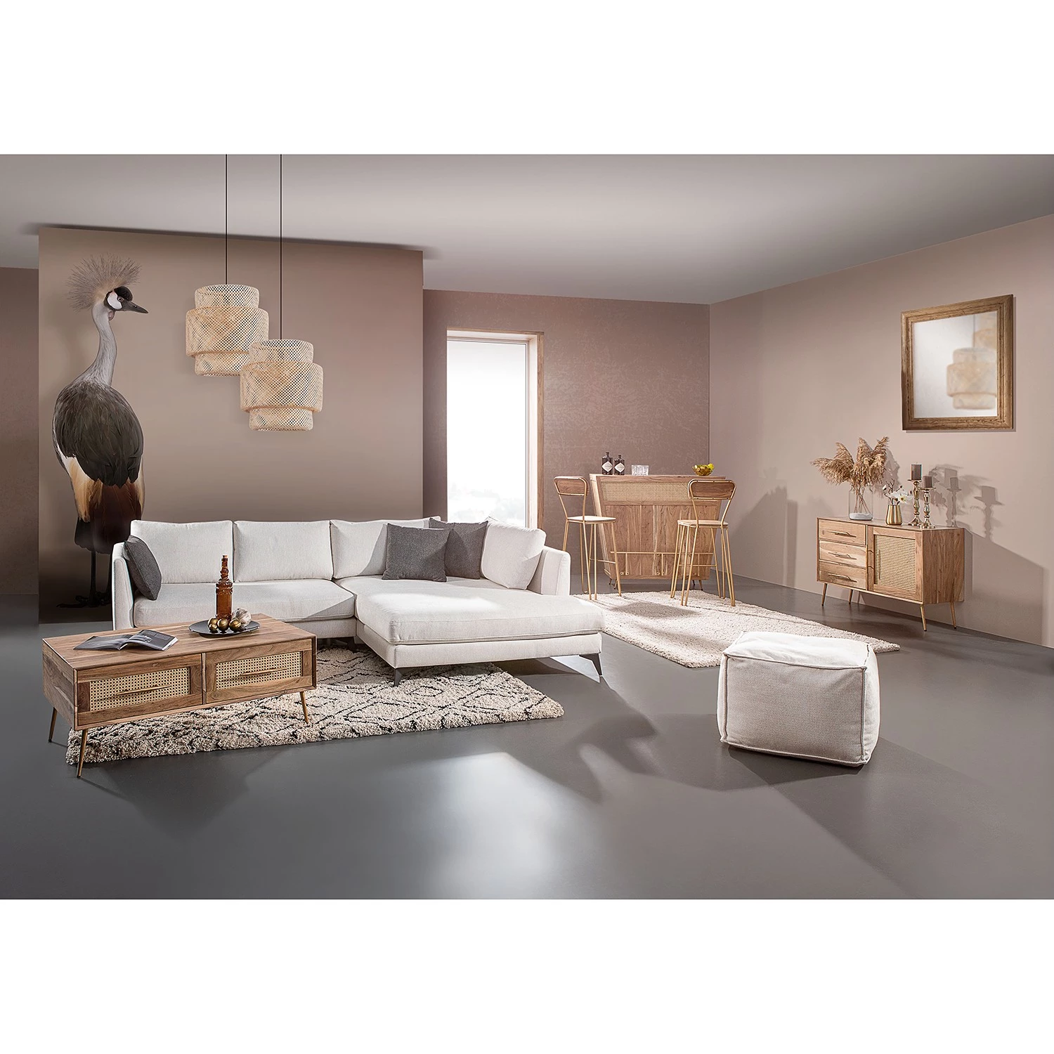 Ars manufacti Commode Bowdon - Cannage / Acacia massif / Acacia / Doré 5 Ars manufacti Commode Bowdon - Cannage / Acacia massif / Acacia / Doré – Image 5