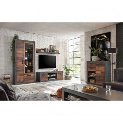 Red Living Vitrine Buzan II - Imitation bois recyclé / Anthracite -Meubles de salle à manger Soldes Magasin 1000223922 200828 15474600119 MOOD DETAILS P000000001000223922 mood