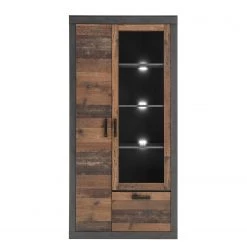 Red Living Vitrine Buzan II - Imitation bois recyclé / Anthracite -Meubles de salle à manger Soldes Magasin 1000223922 200828 15475100121 DETAILS P000000001000223922