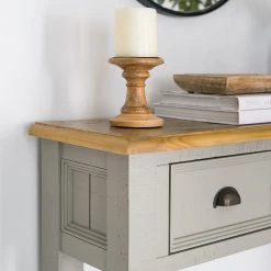 Maison Belfort Console Lavalle - Partiellement en pin massif - Pin / Gris clair -Meubles de salle à manger Soldes Magasin 1000224193 210818 13565700004 DETAILS P000000001000224193