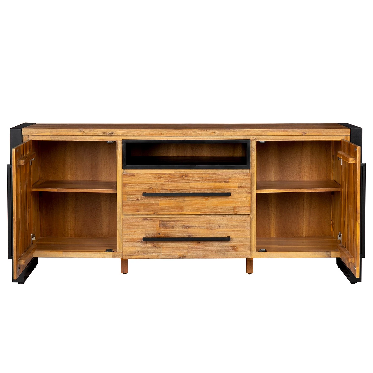 Ars manufacti Buffet Urban Industry I - Partiellement en acacia massif / Métal - Acacia / Noir 9 Ars manufacti Buffet Urban Industry I - Partiellement en acacia massif / Métal - Acacia / Noir – Image 9