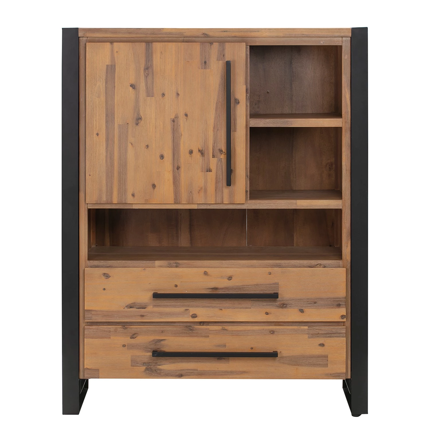 Ars manufacti Buffet haut Urban Industry II - Partiellement en acacia massif / Métal - Acacia / Noir 2 Ars manufacti Buffet haut Urban Industry II - Partiellement en acacia massif / Métal - Acacia / Noir – Image 2
