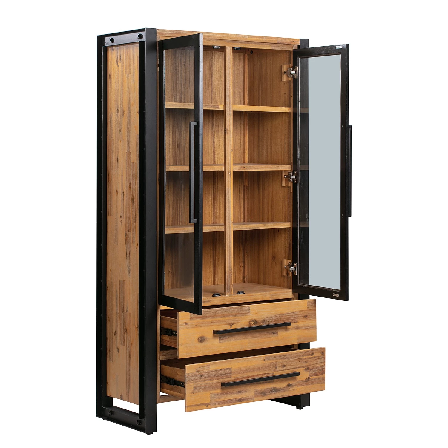 Ars manufacti Vitrine Urban Industry - Partiellement en acacia massif / Métal - Acacia / Noir 3 Ars manufacti Vitrine Urban Industry - Partiellement en acacia massif / Métal - Acacia / Noir – Image 3