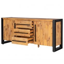 Ars manufacti Buffet Urban Industry II - Partiellement en acacia massif / Métal - Acacia / Noir -Meubles de salle à manger Soldes Magasin 1000224223 210908 15542000037 DETAILS P000000001000224223
