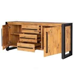 Ars manufacti Buffet Urban Industry II - Partiellement en acacia massif / Métal - Acacia / Noir -Meubles de salle à manger Soldes Magasin 1000224223 210908 15542000038 DETAILS P000000001000224223
