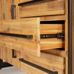 Ars manufacti Buffet Urban Industry II - Partiellement en acacia massif / Métal - Acacia / Noir -Meubles de salle à manger Soldes Magasin 1000224223 210908 15542100043 DETAILS P000000001000224223