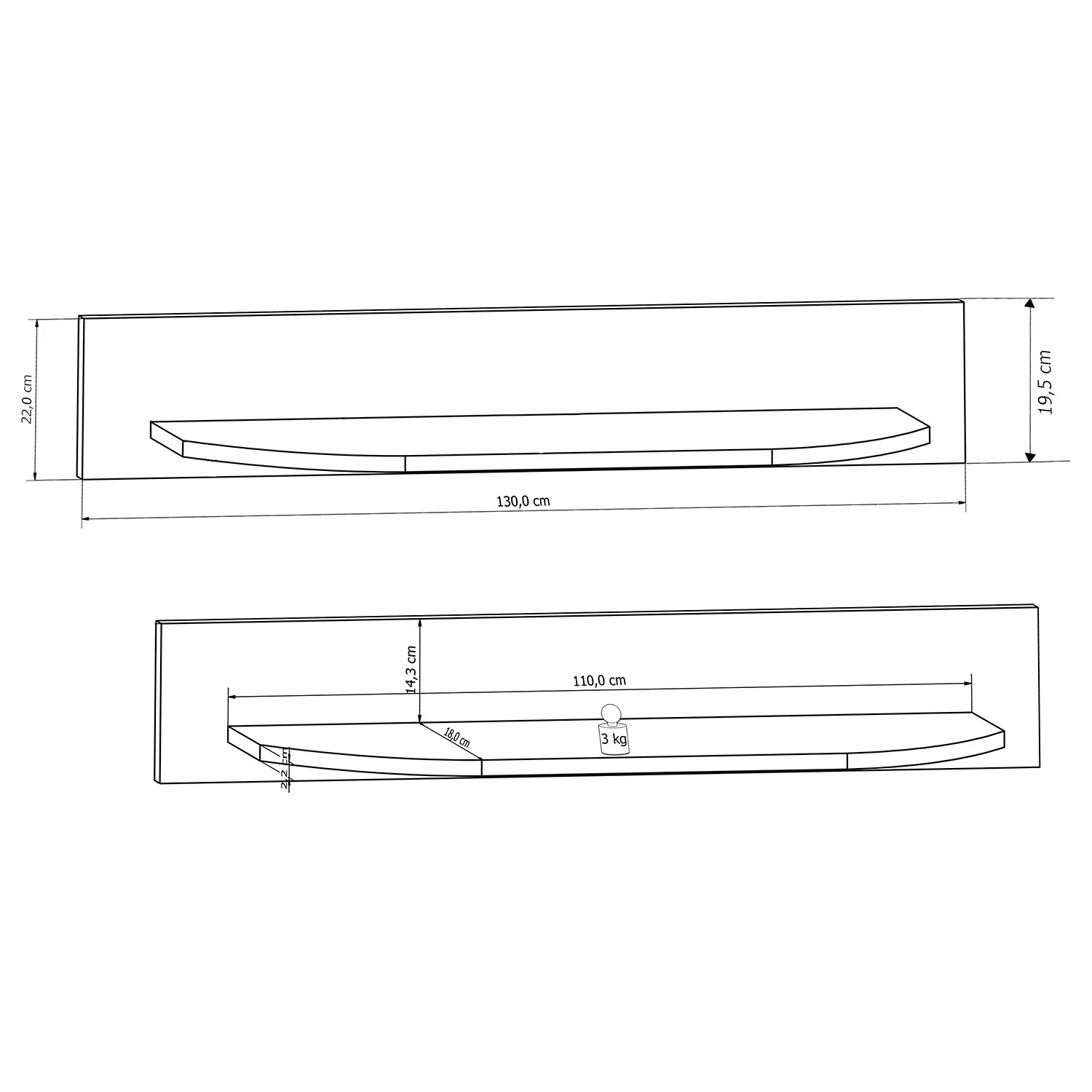 Fredriks Tablette murale Karlsburg - Blanc brillant / Imitation bois recyclé 6 Fredriks Tablette murale Karlsburg - Blanc brillant / Imitation bois recyclé – Image 6