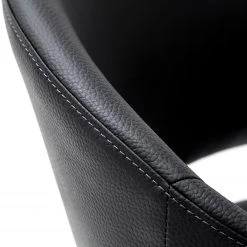 Fredriks Chaise de bar Elburn - Imitation cuir / Acier inoxydable - Noir -Meubles de salle à manger Soldes Magasin 1000224860 201016 12345700057 DETAILS P000000001000224860