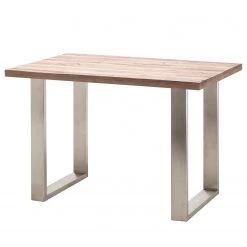 Fredriks Table haute Carver - Chêne blanchi - 160 x 100 cm - Argenté