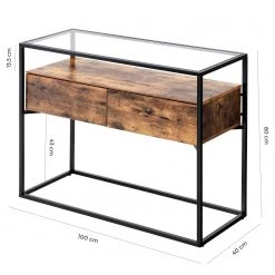 Red Living Console Cottage Hill - Verre / Métal - Marron / Noir -Meubles de salle à manger Soldes Magasin 1000225819 200914 06124600086 SKETCH DETAILS P000000001000225819 sketch