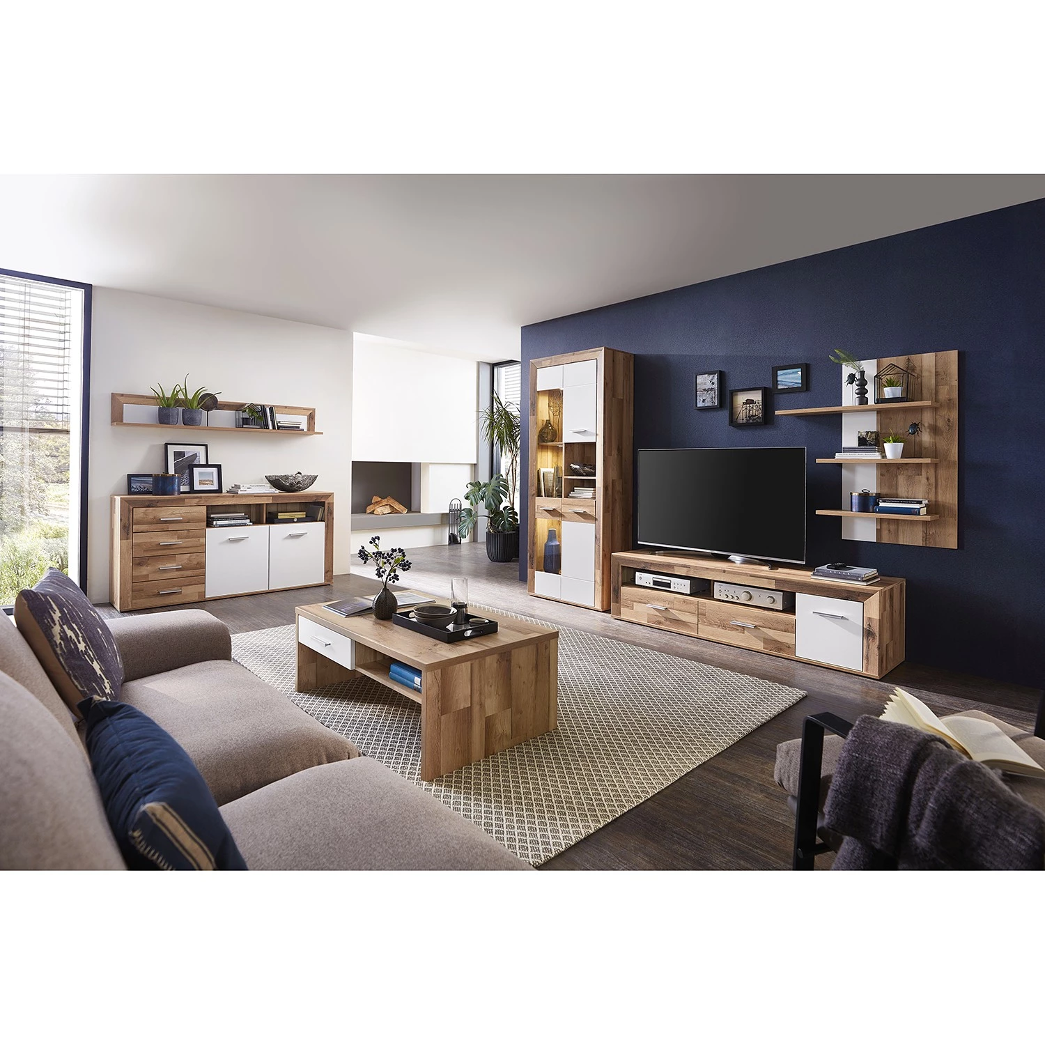 Loftscape Étagère murale Waverly - Blanc / Imitation chêne 2 Loftscape Étagère murale Waverly - Blanc / Imitation chêne – Image 2