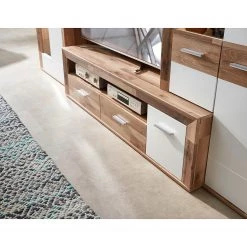 Loftscape Vitrine pour meuble TV Waverly - Avec éclairage - Blanc / Imitation chêne -Meubles de salle à manger Soldes Magasin 1000225880 200923 13365600048 DETAILS P000000001000225880