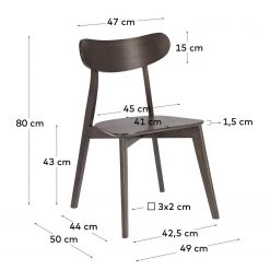 Norrwood Chaises Sakyla (lot de 2) - Frêne foncé 13 Norrwood Chaises Sakyla (lot de 2) - Frêne foncé -Meubles de salle à manger Soldes Magasin 1000225984 200917 06364100039 SKETCH DETAILS P000000001000225984 sketch