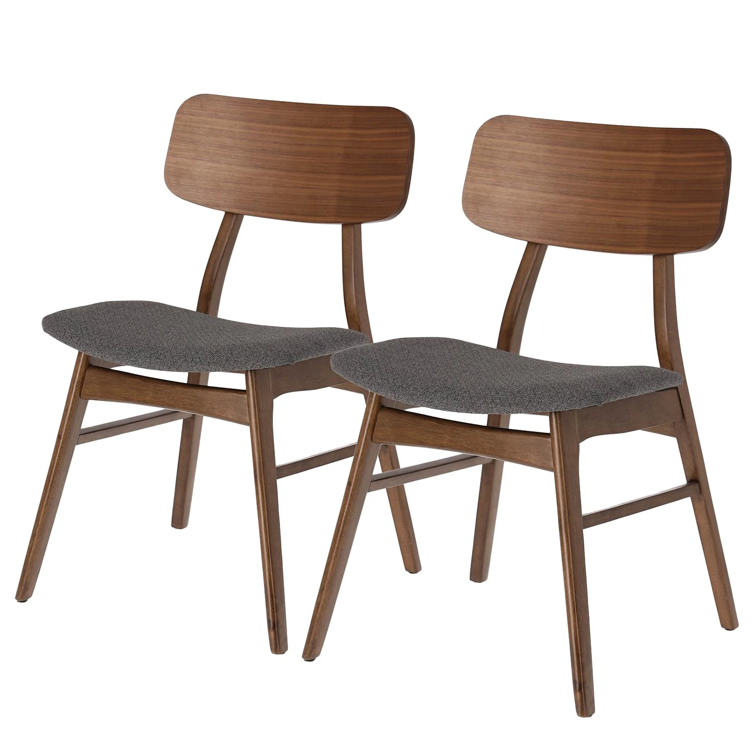 Norrwood Chaises Varkaus II (lot de 2) - Tissu /Placage noyer et hévéa massif - Gris / Noyer 1 Norrwood Chaises Varkaus II (lot de 2) - Tissu /Placage noyer et hévéa massif - Gris / Noyer