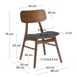 Norrwood Chaises Varkaus II (lot de 2) - Tissu /Placage noyer et hévéa massif - Gris / Noyer 17 Norrwood Chaises Varkaus II (lot de 2) - Tissu /Placage noyer et hévéa massif - Gris / Noyer -Meubles de salle à manger Soldes Magasin 1000225987 200917 06365400063 SKETCH DETAILS P000000001000225987 sketch
