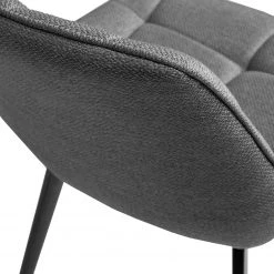 Red Living Chaises capitonnées Kellia II (lot de 2) - Tissu / Acier - Gris -Meubles de salle à manger Soldes Magasin 1000225992 200917 06371800106 DETAILS P000000001000225992