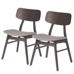 Norrwood Chaises Varkaus III (lot de 2) - Tissu / Placage en frêne et hévéa massif - gris clair / Frêne foncé