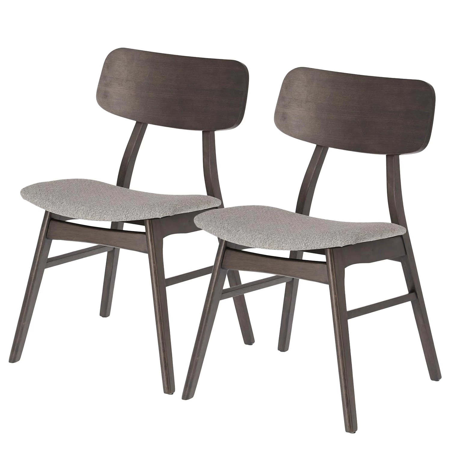 Norrwood Chaises Varkaus III (lot de 2) - Tissu / Placage en frêne et hévéa massif - gris clair / Frêne foncé 1 Norrwood Chaises Varkaus III (lot de 2) - Tissu / Placage en frêne et hévéa massif - gris clair / Frêne foncé
