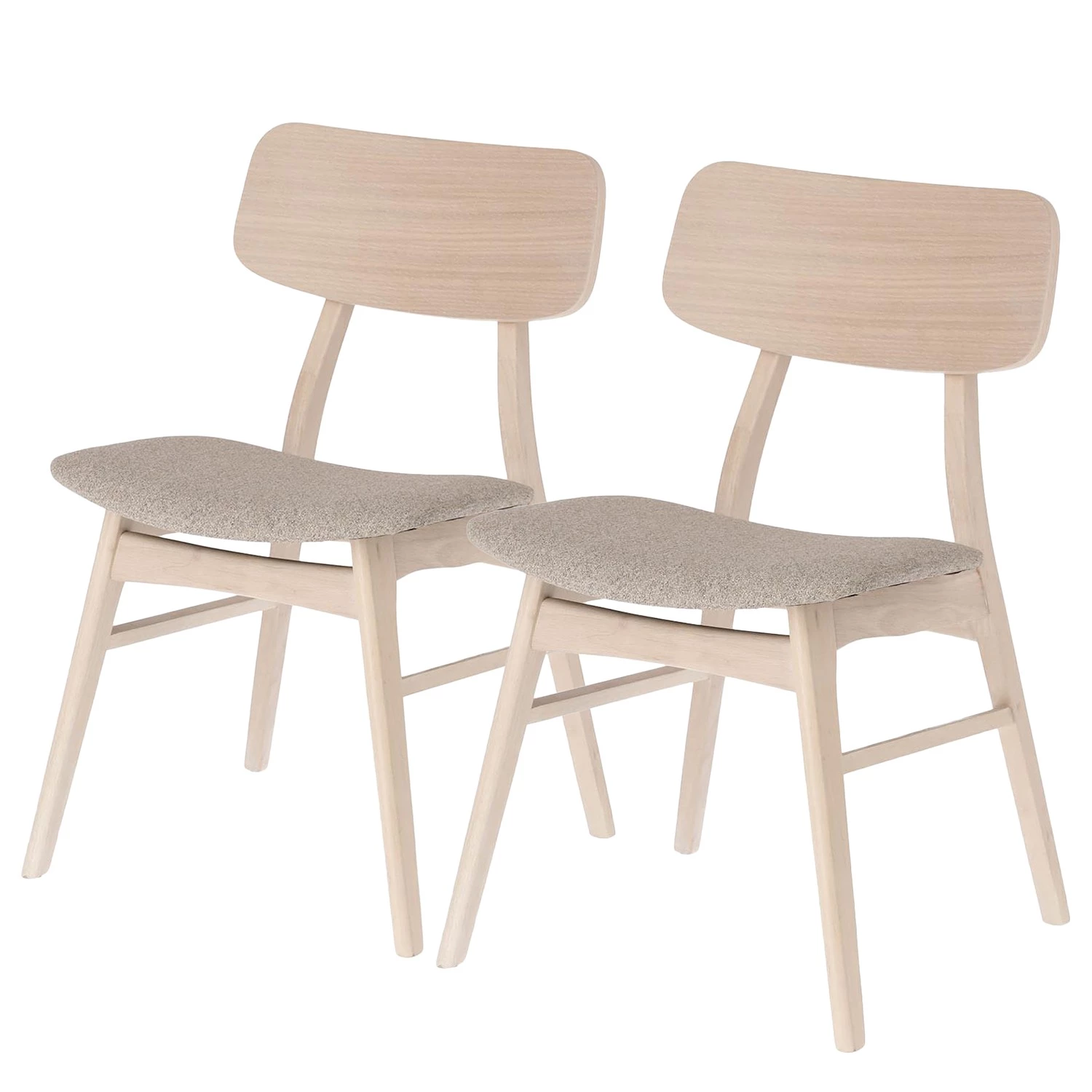 Norrwood Chaises Varkaus I (lot de 2) - Tissu / Placage en chêne et hévéa massif - Sahara / Chêne 1 Norrwood Chaises Varkaus I (lot de 2) - Tissu / Placage en chêne et hévéa massif - Sahara / Chêne