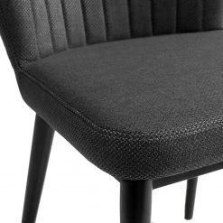 Jack & Alice Chaises capitonnées Palm City (lot de 2) - Tissu / Acier - Gris foncé 13 Jack & Alice Chaises capitonnées Palm City (lot de 2) - Tissu / Acier - Gris foncé -Meubles de salle à manger Soldes Magasin 1000225996 200917 06373600135 DETAILS P000000001000225996