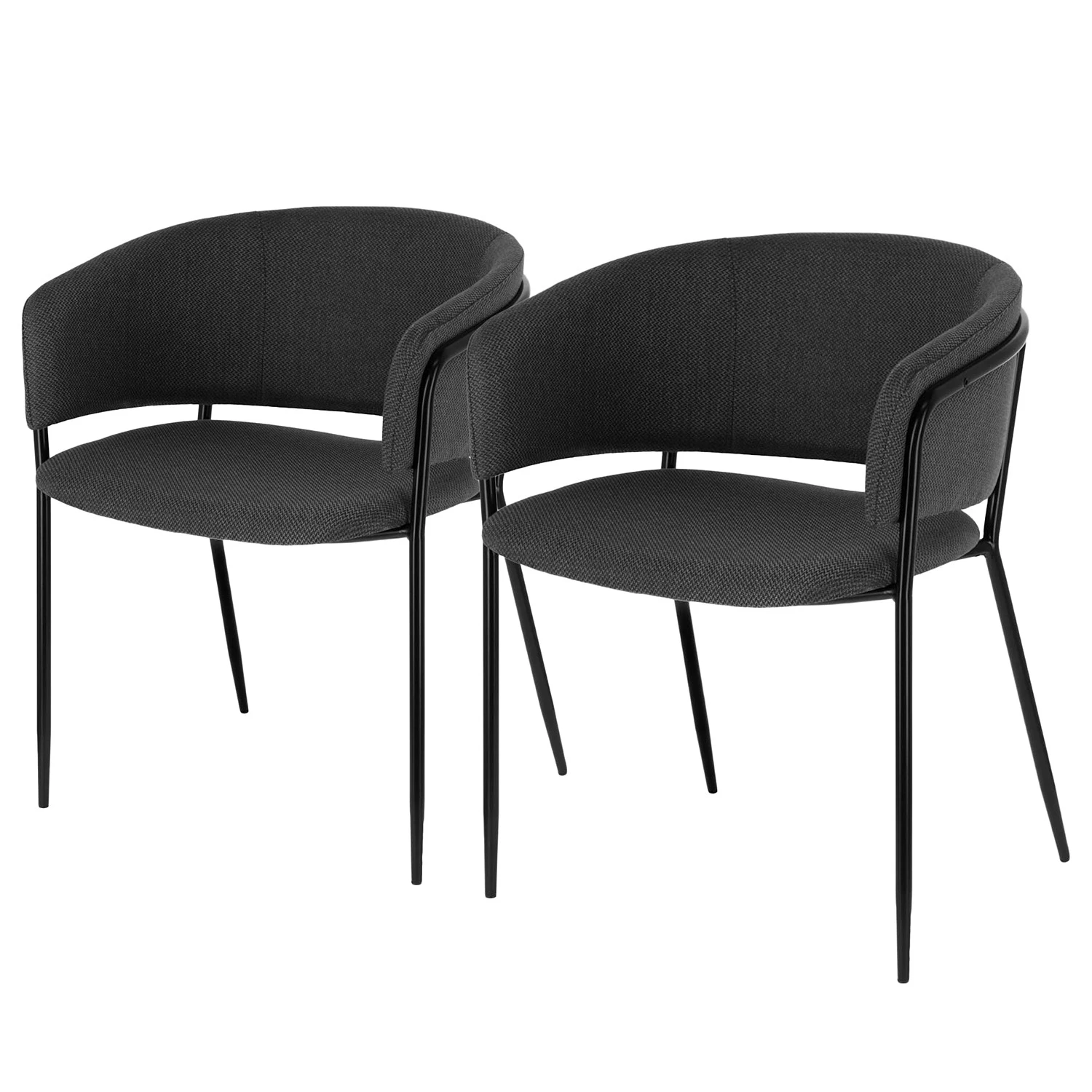 Jack & Alice Chaises à accoudoirs Vilhena IV (2 él.) - Gris foncé 1 Jack & Alice Chaises à accoudoirs Vilhena IV (2 él.) - Gris foncé