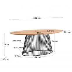 Norrwood Table Kooskia II - Manguier massif / Fer - Manguier / Noir 19 Norrwood Table Kooskia II - Manguier massif / Fer - Manguier / Noir -Meubles de salle à manger Soldes Magasin 1000226004 200917 06382400213 SKETCH DETAILS P000000001000226004 sketch