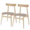 Norrwood Chaises Apukka (lot de 2) - Tissu / Hévéa massif - Sahara