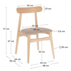 Norrwood Chaises Apukka (lot de 2) - Tissu / Hévéa massif - Sahara -Meubles de salle à manger Soldes Magasin 1000226015 200917 06391200268 SKETCH DETAILS P000000001000226015 sketch