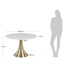 Jack & Alice Table Saint Ive - Marbre / Acier et aluminium - Marbre blanc / Doré -Meubles de salle à manger Soldes Magasin 1000226017 200917 06392100280 DETAILS P000000001000226017