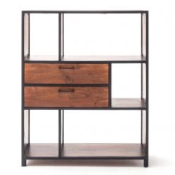 Ars manufacti Étagère Moboki - Manguier massif / Métal - Manguier foncé / Noir -Meubles de salle à manger Soldes Magasin 1000226166 210226 06581300003 DETAILS P000000001000226166