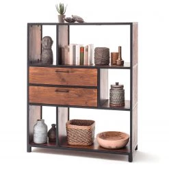 Ars manufacti Étagère Moboki - Manguier massif / Métal - Manguier foncé / Noir -Meubles de salle à manger Soldes Magasin 1000226166 210226 06581700005 DETAILS P000000001000226166