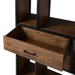 Ars manufacti Étagère Moboki - Manguier massif / Métal - Manguier foncé / Noir -Meubles de salle à manger Soldes Magasin 1000226166 210430 12502000007 DETAILS P000000001000226166