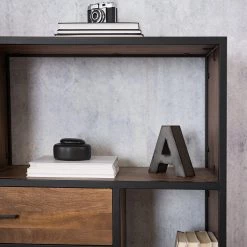 Ars manufacti Étagère Moboki - Manguier massif / Métal - Manguier foncé / Noir -Meubles de salle à manger Soldes Magasin 1000226166 211112 135144000032 DETAILS P000000001000226166