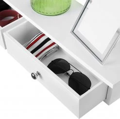 Norrwood Étagère à tiroirs murale Neyland - Blanc / Argenté -Meubles de salle à manger Soldes Magasin 1000226188 200922 17383200054 DETAILS P000000001000226188