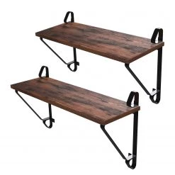 Red Living Étagères murales Litchfield (lot de 2) - Marron / Noir