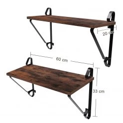 Red Living Étagères murales Litchfield (lot de 2) - Marron / Noir -Meubles de salle à manger Soldes Magasin 1000226204 200922 17385800117 SKETCH DETAILS P000000001000226204 sketch