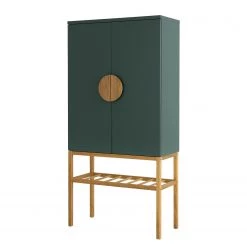 Tenzo Buffet haut Scoop - Partiellement en chêne massif - Vert foncé
