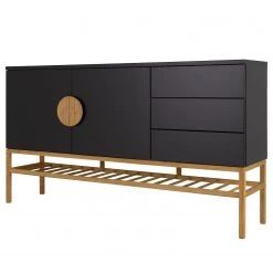 Tenzo Buffet Scoop - Partiellement en chêne massif - Noir